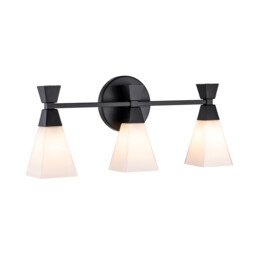 Bowtie 3 Light Bathroom Wall Lamp, Matte Black IP44 - thumbnail 1