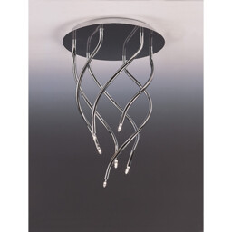 Aire Ceiling Round 6 Light G4 Vertical Arms, Polished Chrome, NOT LED/CFL Compatible - thumbnail 2
