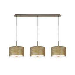 Baymont Antique Brass 3 Light E27 Linear Pendant With 30cm x 17cm Gold Leaf Shade 3m - thumbnail 5