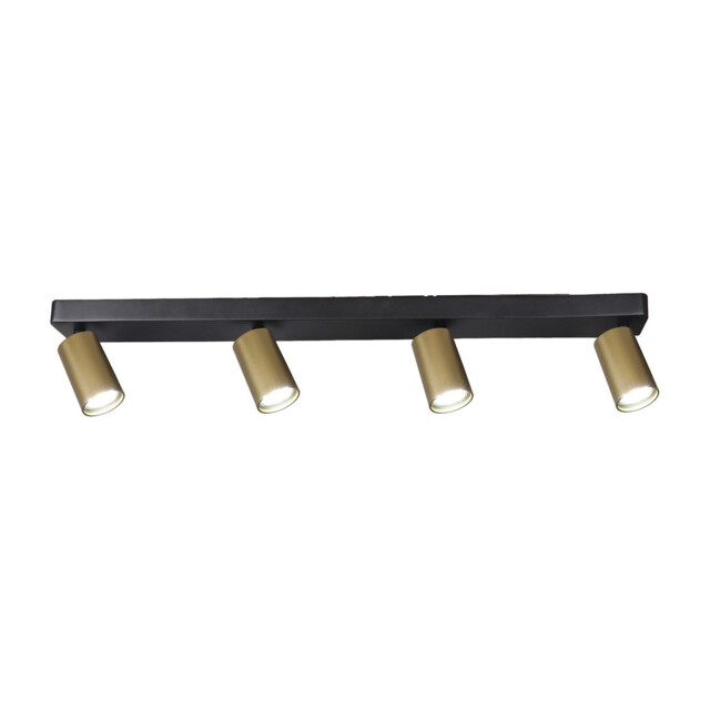 Sal Linear 4 Light Spotlight GU10, Satin Gold/Matt Black - image 1