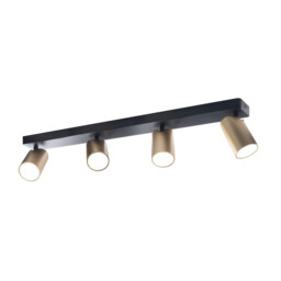 Sal Linear 4 Light Spotlight GU10, Satin Gold/Matt Black - thumbnail 3