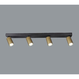 Sal Linear 4 Light Spotlight GU10, Satin Gold/Matt Black - thumbnail 2