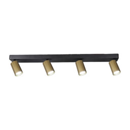 Sal Linear 4 Light Spotlight GU10, Satin Gold/Matt Black