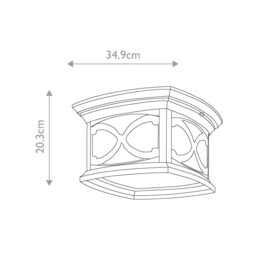 Franceasi 2 Light Flush Mount Outdoor Ceiling Light Olde Bronze IP44, E27 - thumbnail 5