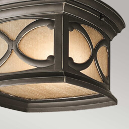 Franceasi 2 Light Flush Mount Outdoor Ceiling Light Olde Bronze IP44, E27 - thumbnail 3