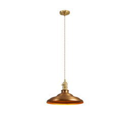 Moravia 35cm 1 Light Braided Pendant, Round Tiered Metal Shade, Brass/Pale Gold/Brass/Gold - thumbnail 5