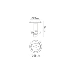 Nido Ceiling Pendant 25cm Round 1 + 1 Lights 6W + 5W LED 3000K, 800lm, Chrome - thumbnail 2