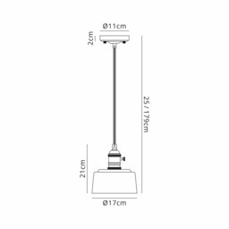 Leyden Switched Ceiling Pendant 1.5m, E27, Antique Brass, Black Twisted Cable, Brown Bowl Glass - thumbnail 2