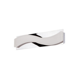 Ola Wall Lamp 5W LED Small Wave 3000K IP44, 450lm, Polished Chrome/Frosted Acrylic