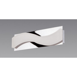 Ola Wall Lamp 5W LED Small Wave 3000K IP44, 450lm, Polished Chrome/Frosted Acrylic - thumbnail 2