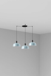 Tatawin Medium Cluster Pendant Ceiling Light Satin Black, Gloss Grayish Blue 3x E27