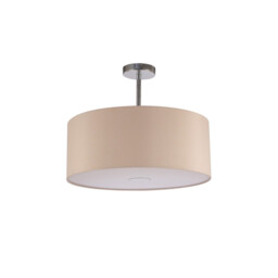 Baymont Polished Chrome E27 Semi Flush With 50cm x 20cm Dual Faux Silk Shade, Nude Beige/Moonlight - thumbnail 5