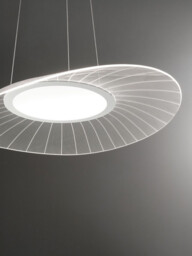 Vela LED Dome Pendant Ceiling Lights White Glass - thumbnail 2