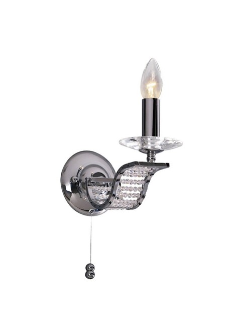 Niobe Wall Lamp Switched 1 Candle Light Polished Chrome, Crystal - image 1
