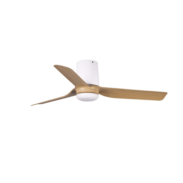Mini Punt Tub 90cm Ceiling Fan White, Light Wood Blades - image 1