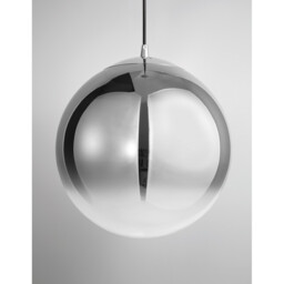 Ficato 30cm Globe Pendant Ceiling Light Smoke Glass Chrome Aluminium LED E27 - thumbnail 3