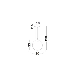Ficato 30cm Globe Pendant Ceiling Light Smoke Glass Chrome Aluminium LED E27 - thumbnail 5