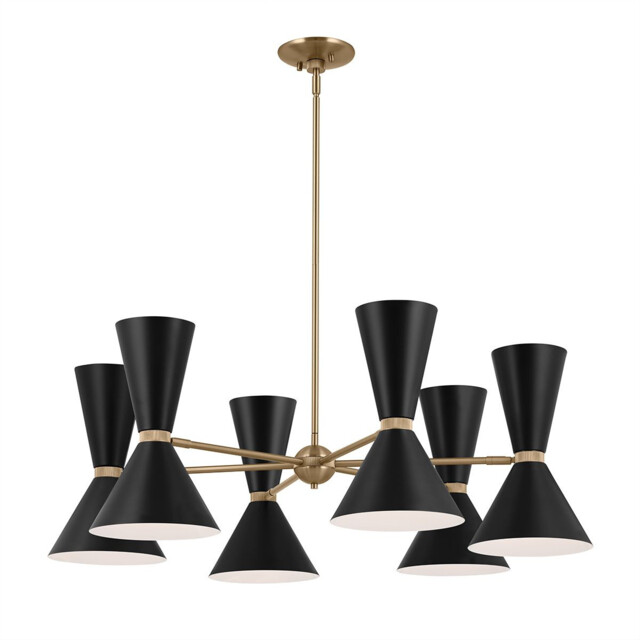 Kichler Phix Multi Arm Pendant Ceiling Light Contemporary Champagne Bronze, Black 12x E27 - image 1
