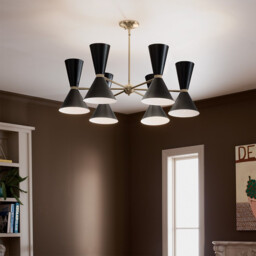Kichler Phix Multi Arm Pendant Ceiling Light Contemporary Champagne Bronze, Black 12x E27 - thumbnail 5