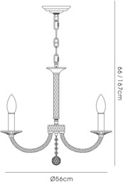 Elena Ceiling Pendant Chandelier 5 Light Polished Chrome, Crystal - thumbnail 3