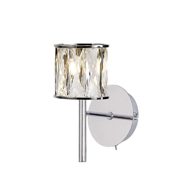 Keene 1 Light G9 Switched Wall Lamp Polished Chrome / Clear Crystal Shade - image 1