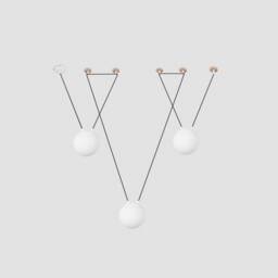 Mine 3 Light Ceiling Pendant White, Wood, E27 - thumbnail 2