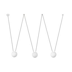 Mine 3 Light Ceiling Pendant White, Wood, E27 - thumbnail 1
