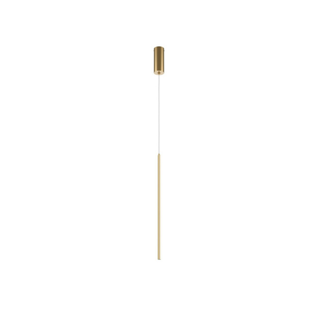 Halo Modern Slim Pendant Ceiling Light Brass 750lm White Shade - image 1