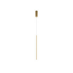 Halo Modern Slim Pendant Ceiling Light Brass 750lm White Shade - thumbnail 1