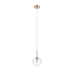 Tivoli 12cm Adjustable Pendant, 1 Light G9, IP44, Brass Gold/Clear Smooth Round Glass - thumbnail 5
