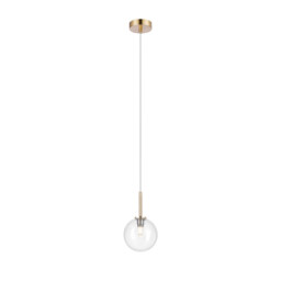 Tivoli 12cm Adjustable Pendant, 1 Light G9, IP44, Brass Gold/Clear Smooth Round Glass - thumbnail 3