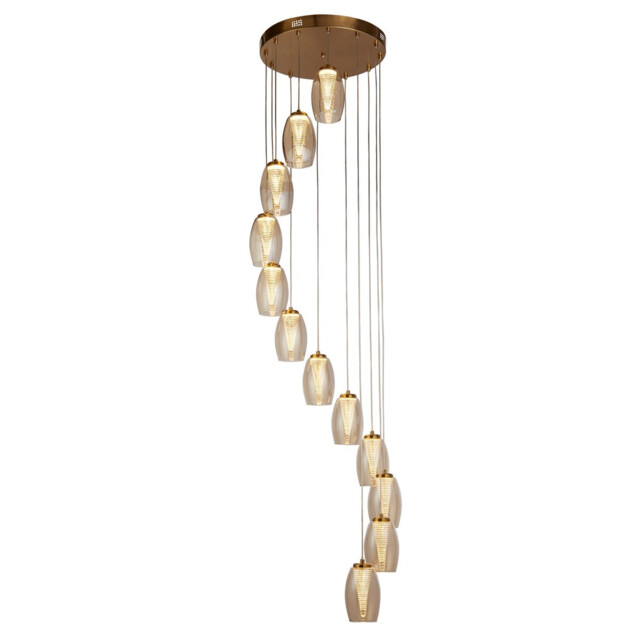 Cyclone 12 Light Pendant Bronze, Champagne Glass - image 1