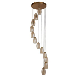 Cyclone 12 Light Pendant Bronze, Champagne Glass - thumbnail 2