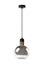 Julius Vintage Pendant Light - Ø 20cm - 1xE27 - Smoke Grey - thumbnail 3