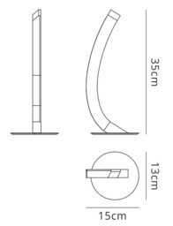 On Table Lamp Right 5W LED 3000K, 500lm, Polished Chrome, Frosted Acrylic - thumbnail 2