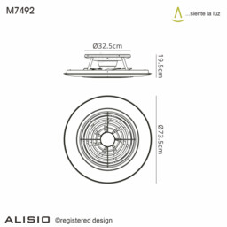 Alisio XL LED Dimmable Ceiling Light & 58W DC Reversible Fan, Black, Remote Control, APP & Alexa/Google Voice Control - thumbnail 2