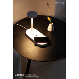 Ceres Table Lamp With Mobile Phone Induction Charger & USB Charger, 6W LED, 3000K, 450lm, White, 3yrs Warranty - thumbnail 3