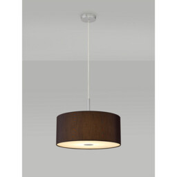 Baymont Polished Chrome 3 Light E27 Single Pendant With 40cm x 18cm x 18cm Faux Silk Shade, Black/White Laminate - thumbnail 2