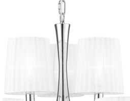 Loewe 2 Tier Ceiling Pendant 6+3 Light E14, Polished Chrome with White Shades - thumbnail 5