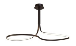 Nur XL Semi Flush Ceiling 50W LED 2800K, 3900lm, Frosted Acrylic, Brown Oxide