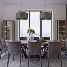 Balance 1 Light Round Ceiling Pendant Brown, Brass, E27 - thumbnail 2