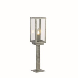 Box II 500mm Outdoor Post, Silver & Clear Glass, IP44 - thumbnail 1