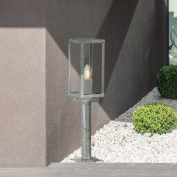 Box II 500mm Outdoor Post, Silver & Clear Glass, IP44 - thumbnail 2