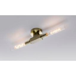 Conesville Bathroom 2 Light Wall Lamp, Ceiling Lamp, E27, IP44, Antique Brass - thumbnail 3