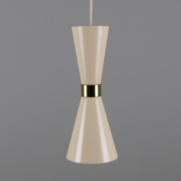 Cairo Coloured Pendant Light, Polished Brass, Vanilla Cream - thumbnail 2