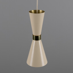 Cairo Coloured Pendant Light, Polished Brass, Vanilla Cream - thumbnail 5