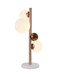 Newstead Table Lamp, 3 x G9, Antique Copper, Opal & Copper Glass - thumbnail 1