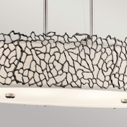 Silver Coral 4 Light Oval Ceiling Island Pendant Bar Pewter, E27 - thumbnail 3
