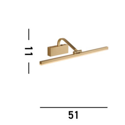 Integrated LED 1 Light Picture Wall Light Brushed Gold - thumbnail 5
