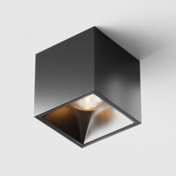 Maytoni Alfa LED Square Dimmable Surface Mounted Downlight Black, 840lm, 3000K - thumbnail 1
